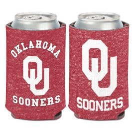 WinCraft Oklahoma Sooners Team Heathered Neoprene Can Cooler 12 oz - Insulated Beer Koozie for Tailgating, Camping & Outdoor Parties - Officially Licensed College Football Merchandise