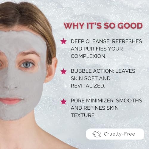 Elizabeth Mott Carbonated Bubble Detox Clay Mask - Korean Deep Pore Cleansing Face Mask for Acne, Blackheads & Oily Skin - Purifying Charcoal Facial Treatment for Breakouts & Smooth Skin - Cruelty-Free Vegan Skincare (3.53 oz) | Perfect for Spa Night, Self-Care Routine & Glowing Skin Prep