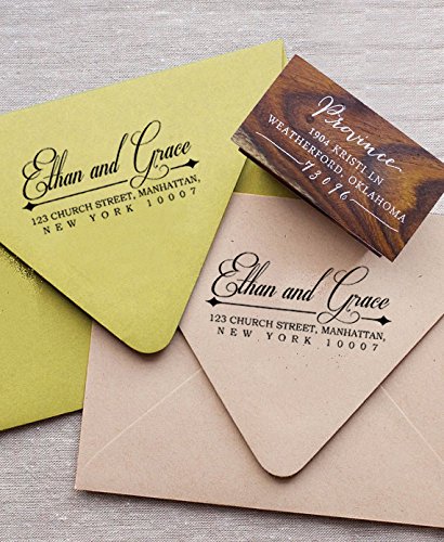 Custom Wooden Family Return Address Stamp - Personalized Invitation & Mail Seal Gift for Wedding, Holiday Cards & Envelopes
