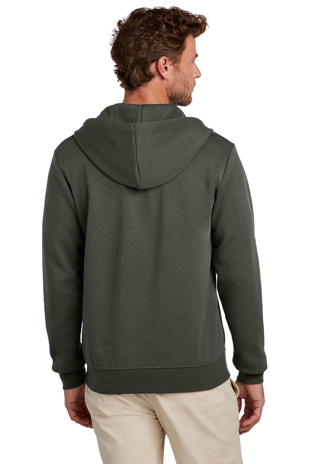 Brooks Brothers Men's Windsor Grey Double Knit Full Zip Hoodie - Comfortable & Stylish Casual Wear for Everyday Outfits & Outdoor Activities