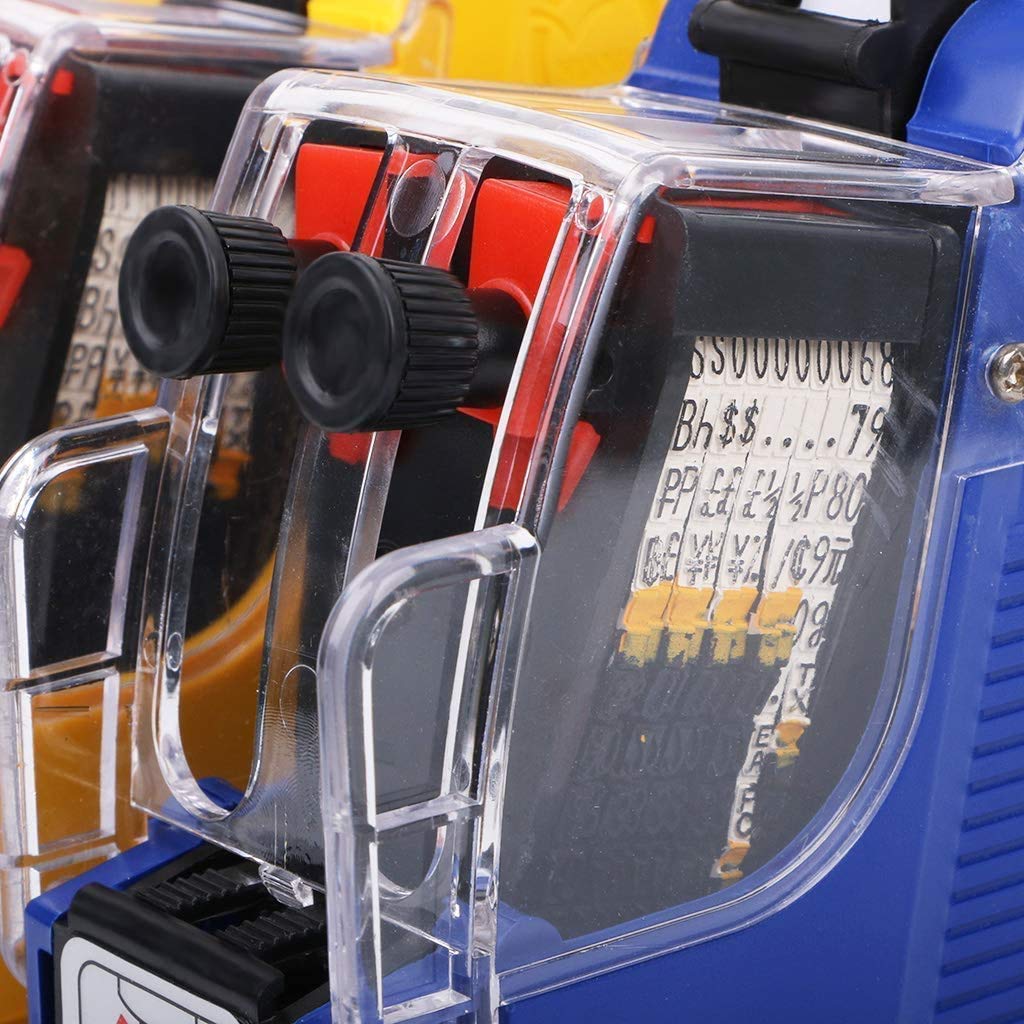 HC Kenshin MX6600 2-Line 20-Bit Price Label Gun - Sticker Maker Machine with 5 Label Rolls & 3 Red Ink Cartridges - Perfect for Retail, Warehouse, and Supermarket Pricing