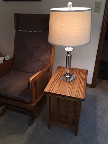 Amish Handcrafted Mission Style Oak End Table - Solid Wood Nightstand, Side Table, or Bedside Table - Made in USA (22.5 Inches) - Perfect for Bedrooms, Living Rooms & Home Offices