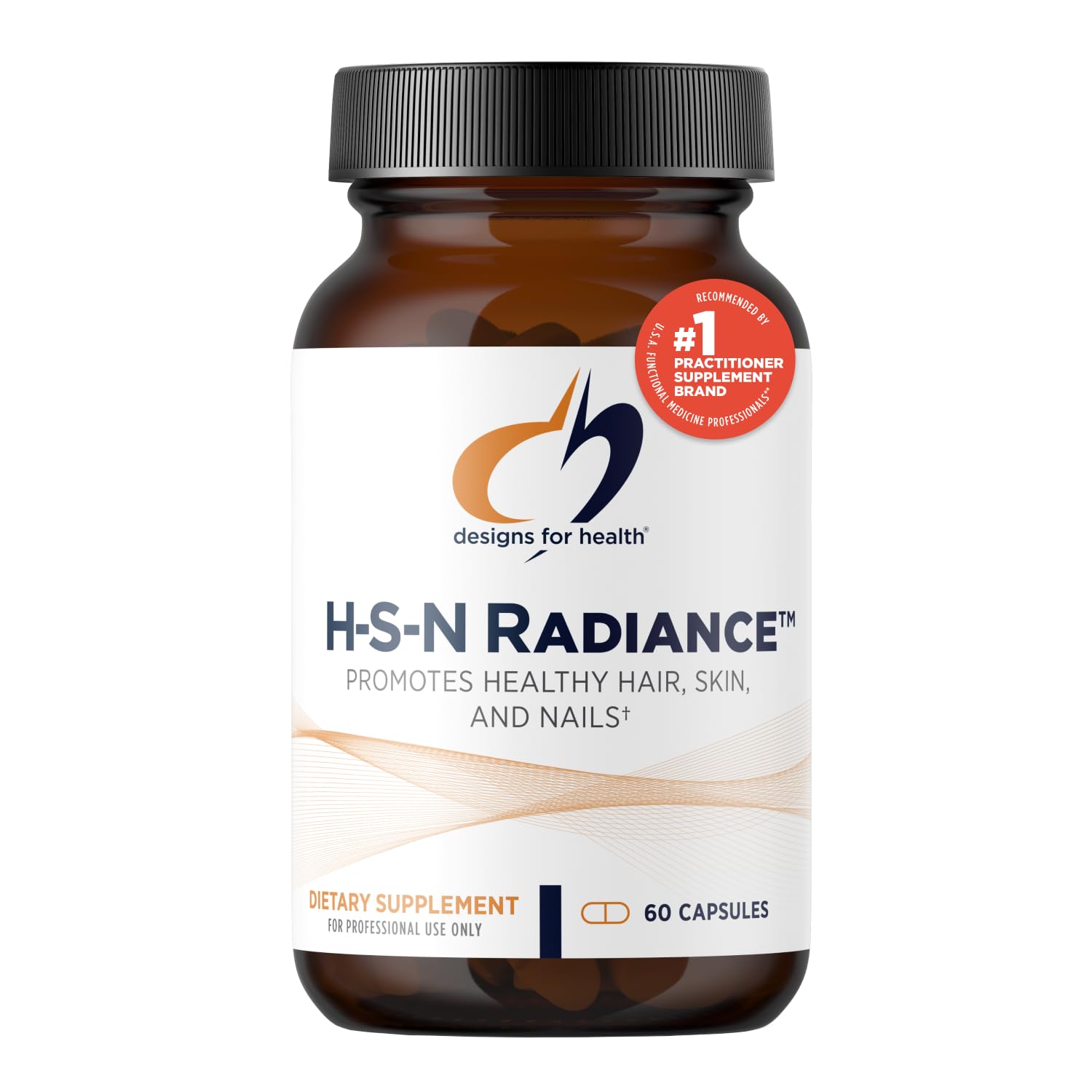 Designs for Health H-S-N Radiance Hair Skin Nails Vitamins for Women & Men - Biotin, Keratin, Vitamin C Supplement for Healthy Hair Growth, Skin Elasticity & Strong Nails - 60 Capsules - Perfect for Daily Beauty Routine & Anti-Aging Support