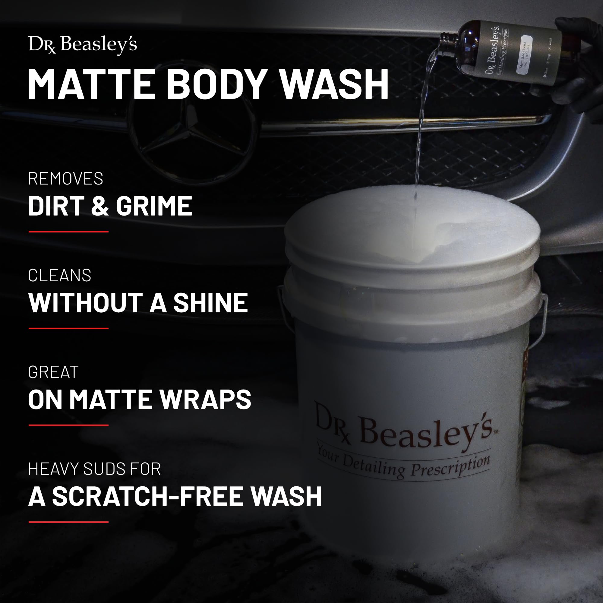 Dr. Beasley's Mini Matte Car Care Kit - Instant Bonding Coating, 2+ Years Paint Protection with Body Wash, Final Finish & Paint Cleanser | Perfect for Detailing, Ceramic Coating & Matte Finish Maintenance