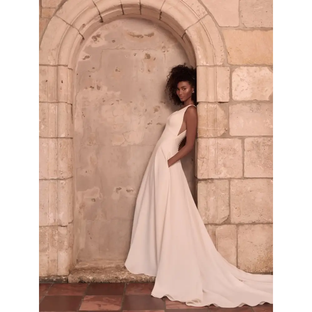 Josephine Lynette by Maggie Sottero Wedding Dress - Sample Sale | Elegant Bridal Gown for Church Ceremony & Beach Weddings