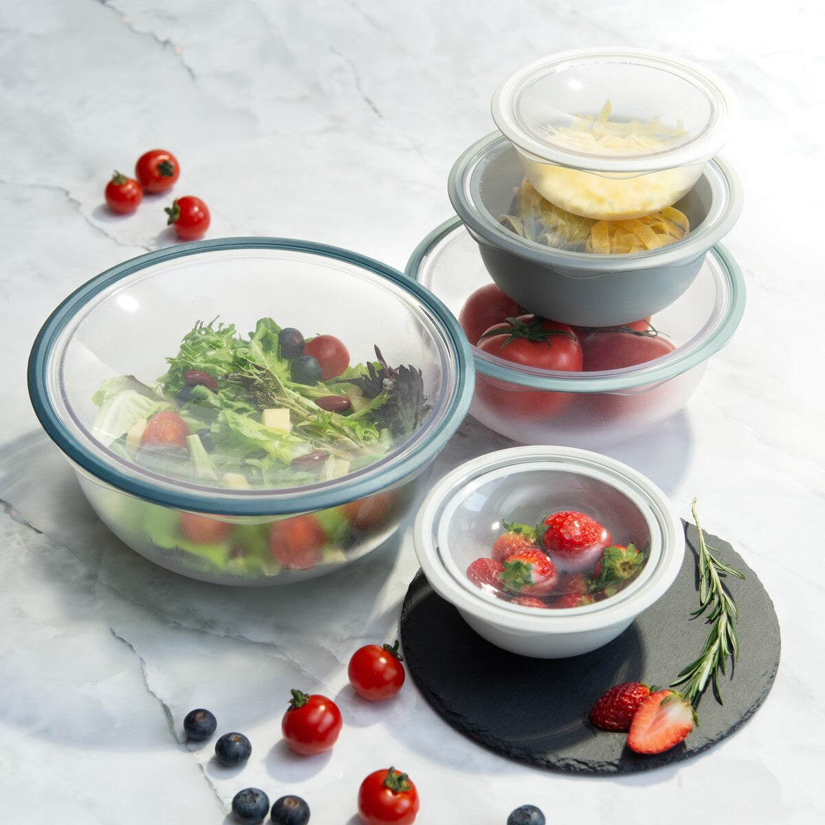 DeliOne FlexiLid Food Storage Container Set - 14-Piece BPA-Free Tritan Plastic, Airtight Kitchen Organizers for Meal Prep, Leftovers & Pantry Organization