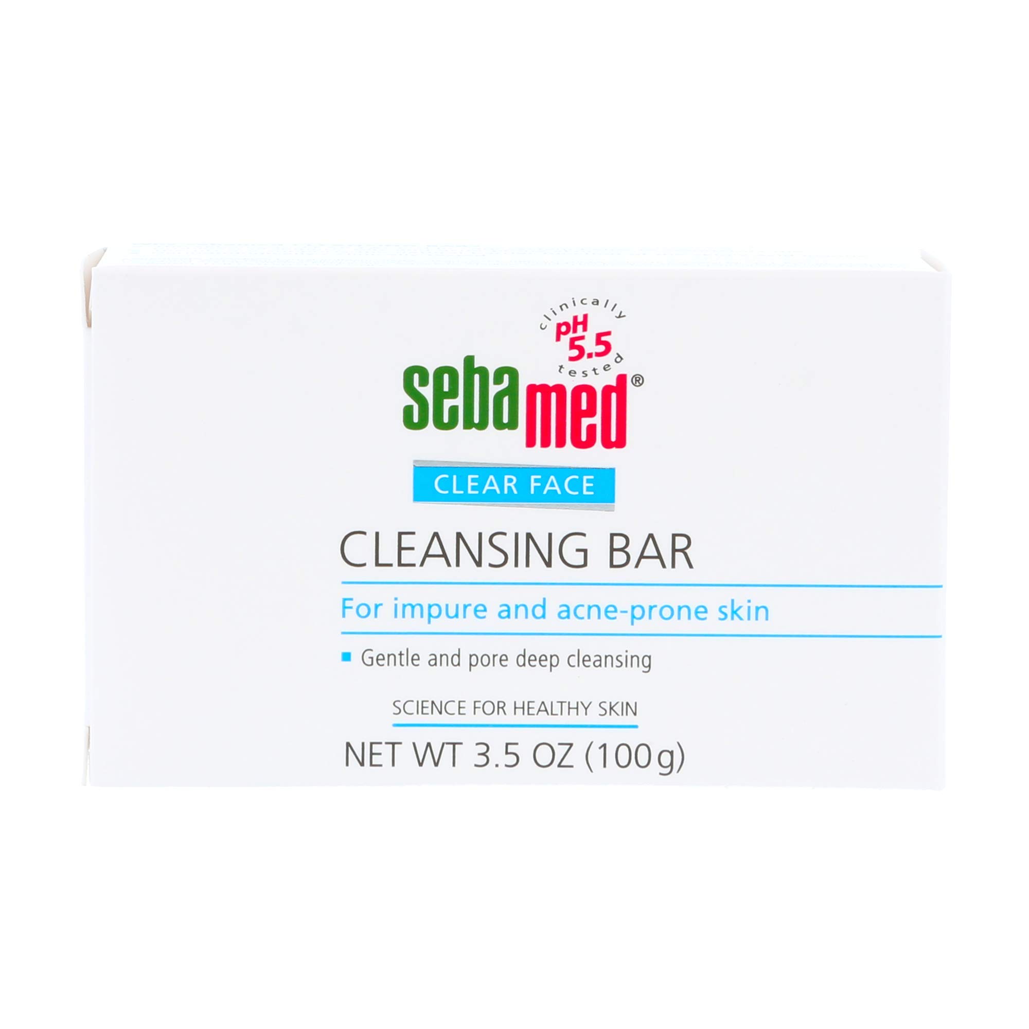 Sebamed Clear Face Teenage Cleansing Bar 100g - Gentle pH 5.5 Formula for Acne-Prone Skin - Reduces Pimples & Blackheads - Dermatologist Recommended - Pack of 2 - Perfect for Daily Teen Skincare Routine & Travel