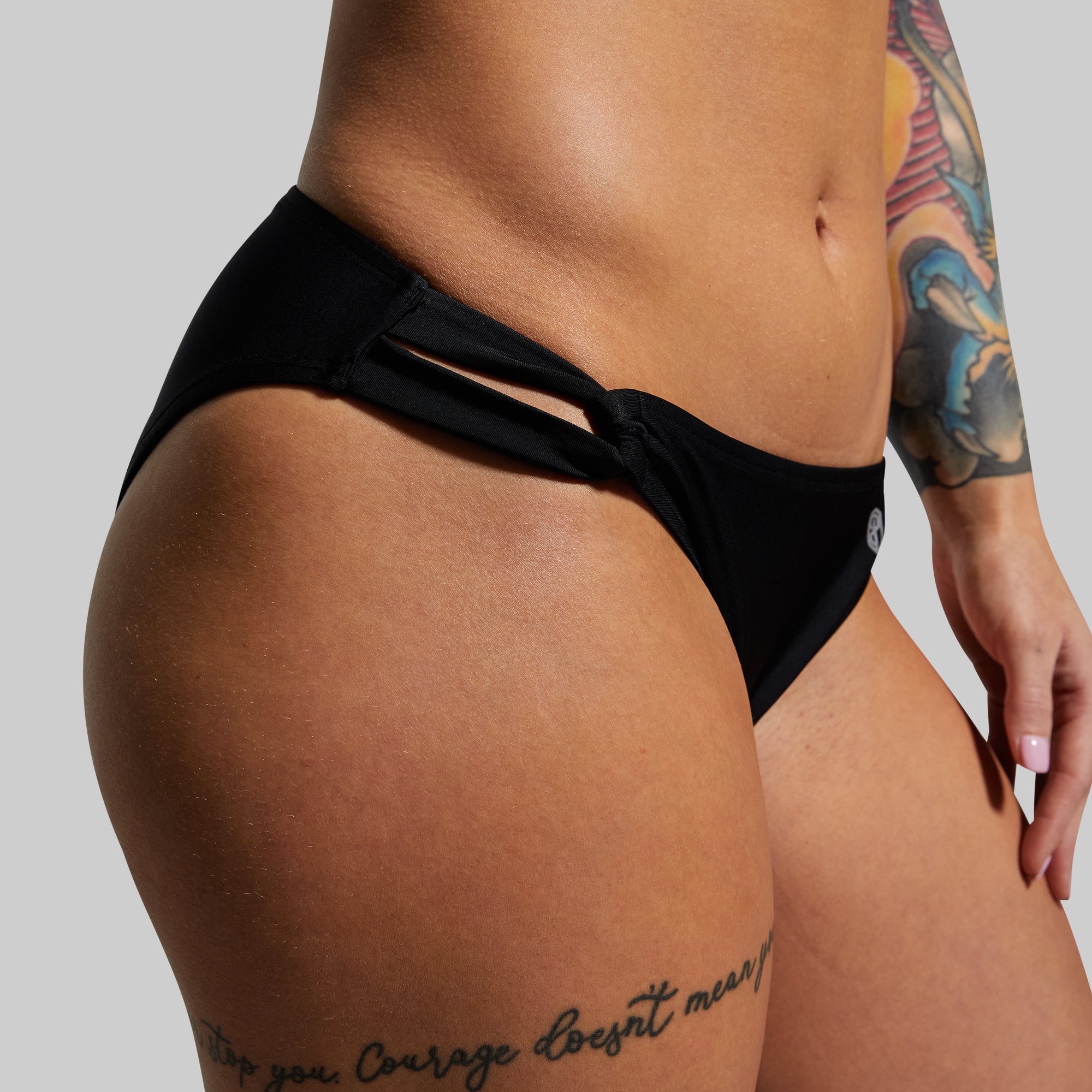Marina Bikini Bottom - Black Women's Swimwear for Beach, Pool & Vacation | High Waisted Swim Shorts