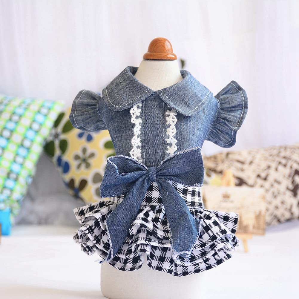 Cute Dog Tutu Skirt with Bowknot - Cowboy Princess Dress for Small & Medium Dogs | Summer Pet Outfit for Puppy Girls | Perfect for Parties, Photos & Special Occasions