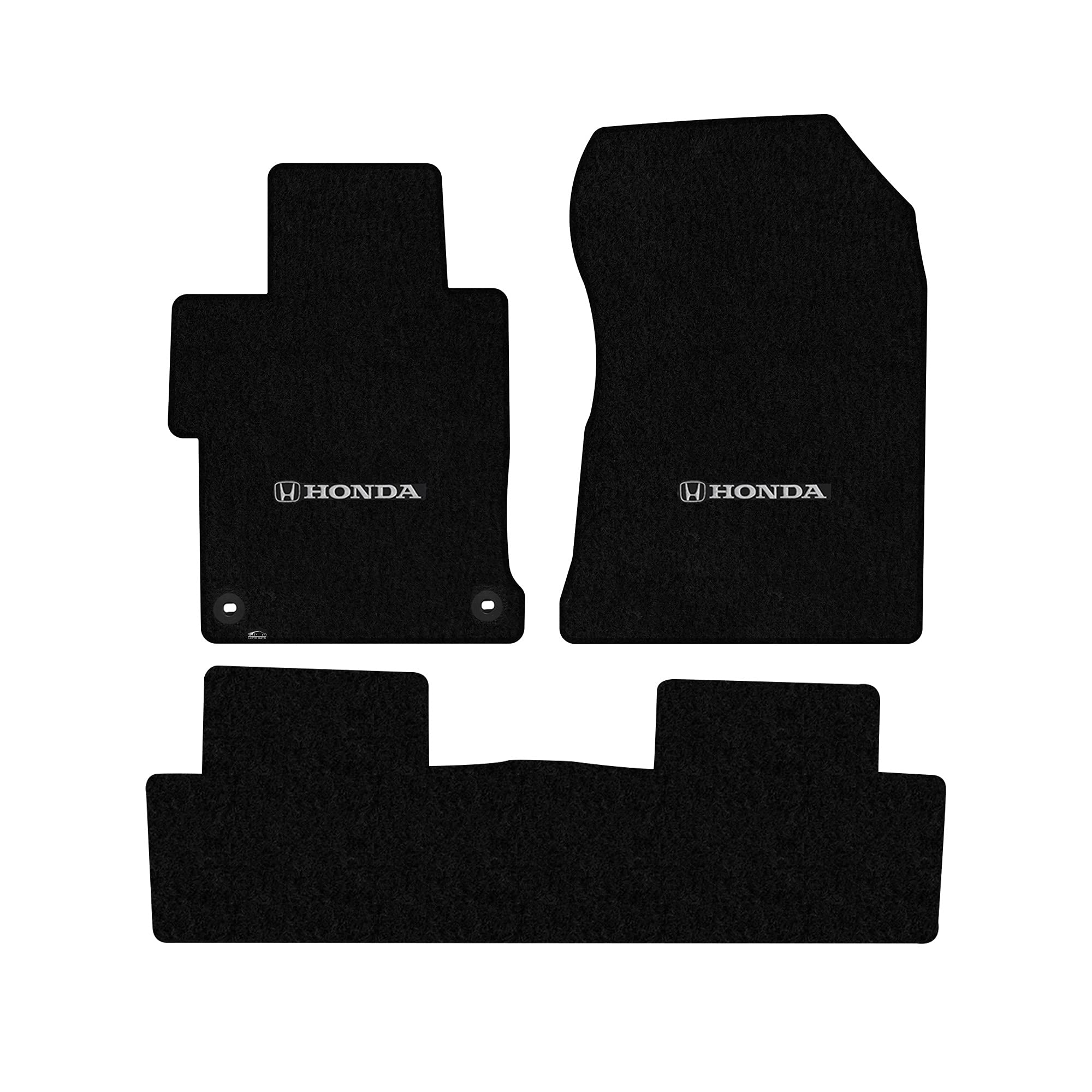 Premium Custom-Fit Carpeted Floor Mats for 2014-2015 Honda Civic 4-Door (Hybrid/Si Compatible) - 3-Piece Set (Front & Rear) - Black Luxury Car Floor Liners | Perfect for Daily Commuting, Road Trips & All-Weather Protection