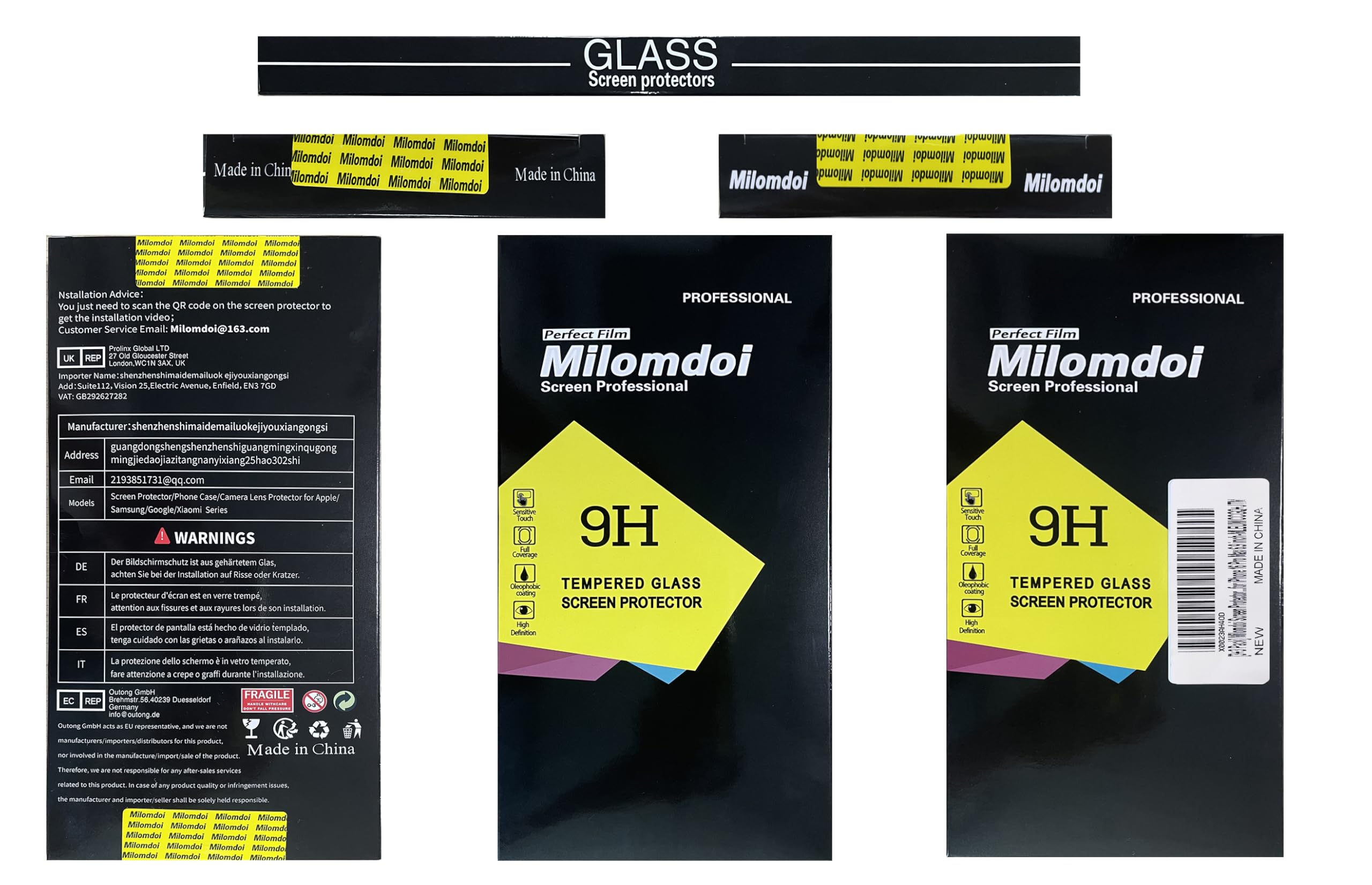 3 Pack Tempered Glass Screen Protector + 3 Pack Camera Lens Protector for iPhone 16 Pro Max - 9H Hardness, Anti-Scratch, Bubble-Free Installation - Perfect for Daily Use, Travel & Outdoor Activities