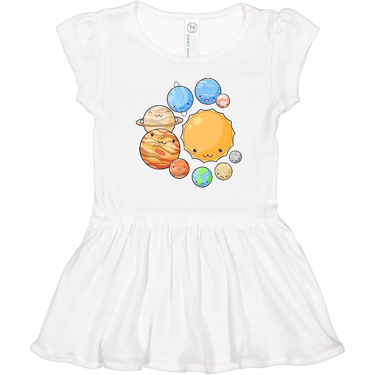 Inktastic Cute Sun and Planets Toddler Dress - Adorable Space Themed Outfit for Baby Girls & Boys - Perfect for Playdates, Birthday Parties & Family Photos
