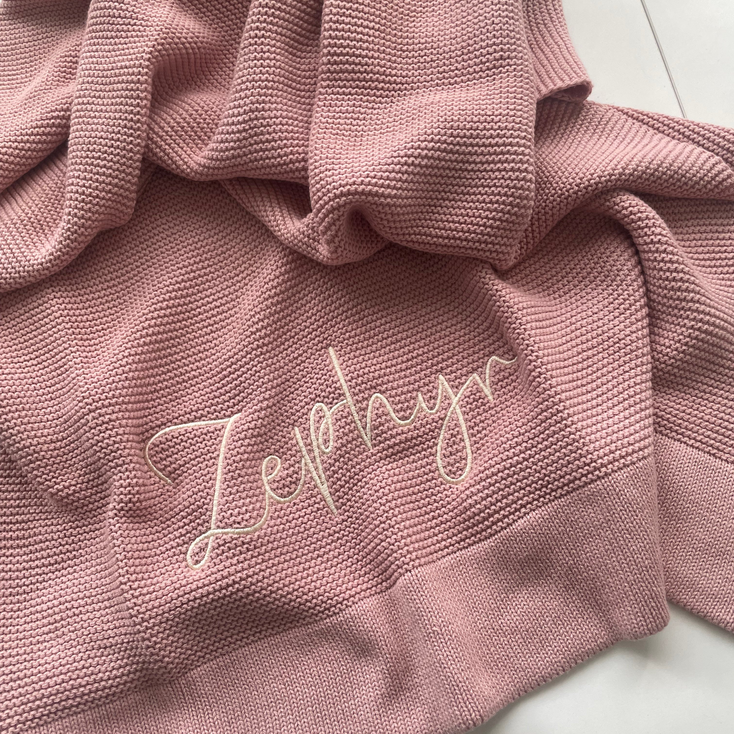 Custom Personalized Fleece Blanket - Soft Dusty Rose Throw Blanket for Bed, Couch & Gift Giving - Cozy Home Decor & Wedding Present