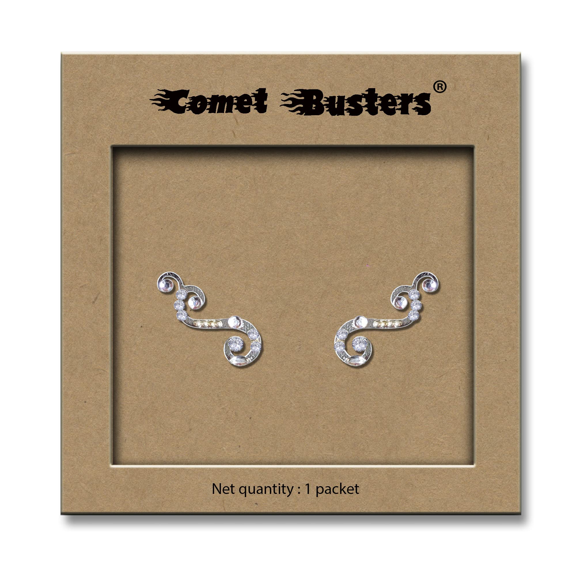 Comet Busters Face Gems - Rave Eye Jewels & Face Makeup Bindi for Parties & Festivals (JEWEYE001-1, JEWEYE007) - Perfect for Halloween, Raves, Cosplay & Festival Glam