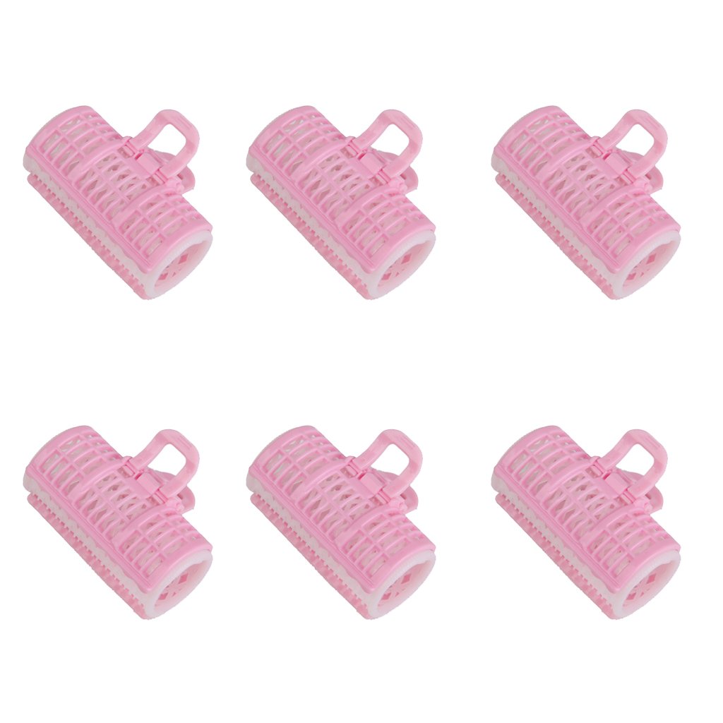 6pcs Pink Hair Rollers Set - Soft Foam Curlers for DIY Styling, Home Salon & Party Hairstyles (Great for Women & Teens)