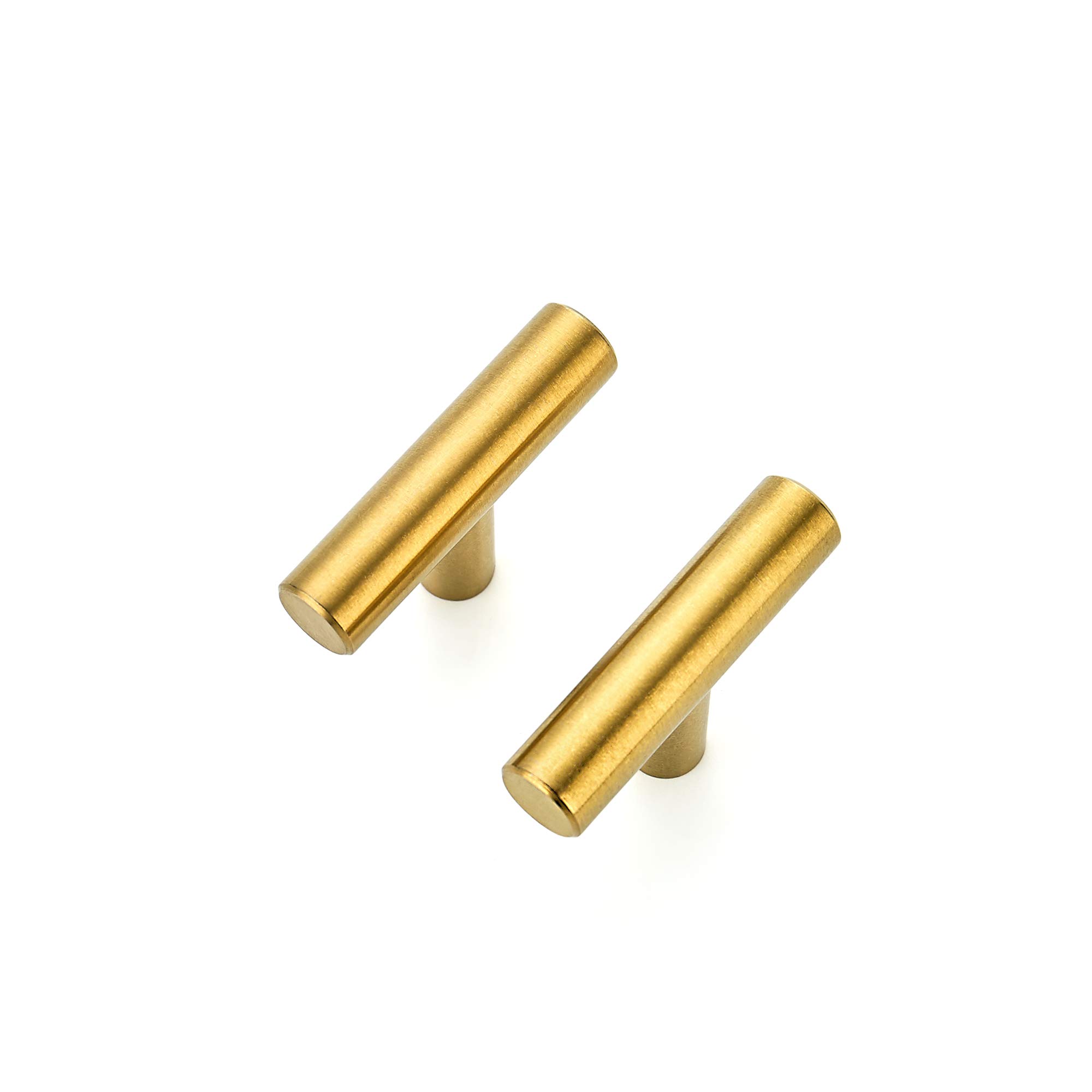 Ravinte 10-Pack 2 Inch Brushed Brass Cabinet Pulls - Stainless Steel Kitchen Cupboard Handles (2