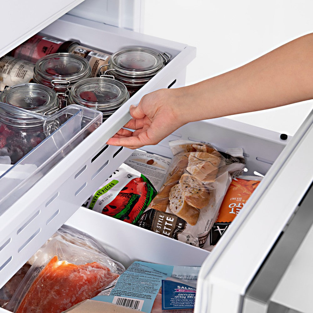 ZLINE Autograph Edition 60-Inch French Door Built-In Refrigerator with Bottom Freezer - 32.2 cu.ft Capacity, Stainless Steel with Champagne Bronze Accents, Water Dispenser & Ice Maker (RBIVZ 304 60 CB) - Perfect for Modern Kitchens, Open-Concept Homes & Luxury Appliances Collection