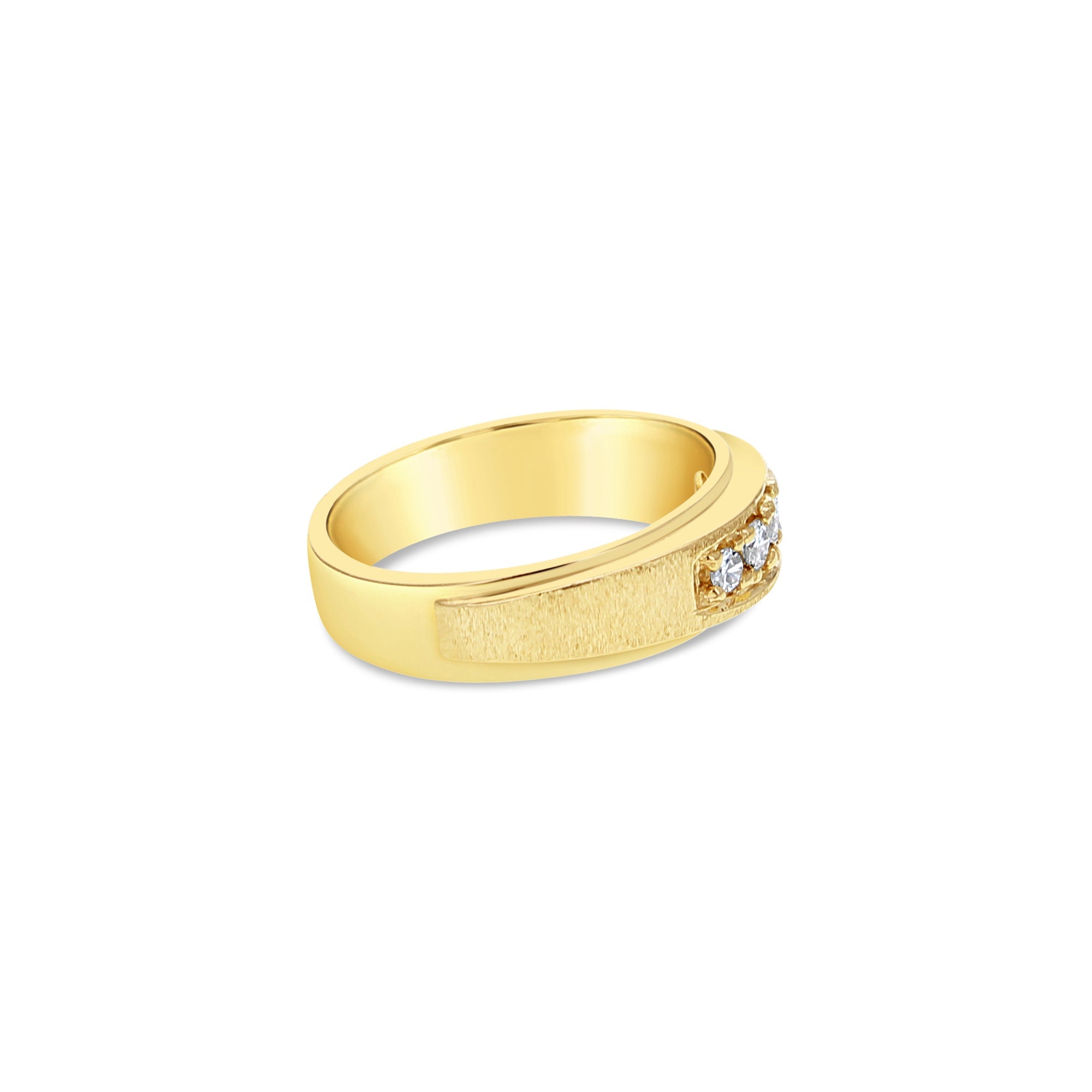 Diamond Brushed Stainless Steel Wedding Band Ring - Euro Shank for Comfort Fit - Perfect for Men's Engagement, Anniversary & Everyday Wear