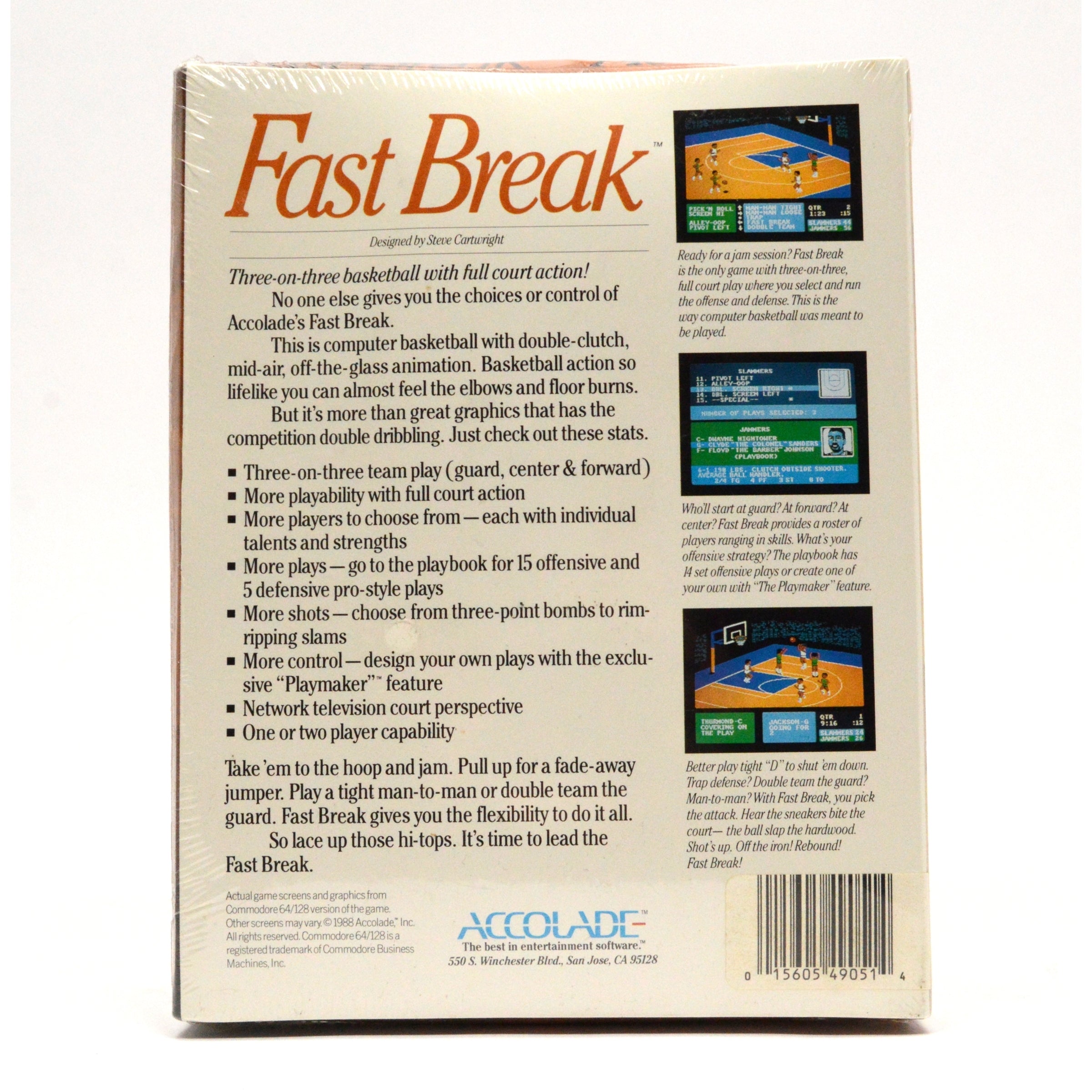 AMIGA 500/1000/2000 FAST BREAK Basketball Computer Game - Factory Sealed New Retro Sports Video Game for Classic Computer Gaming Enthusiasts - Perfect for 80s/90s Nostalgia Gaming Sessions