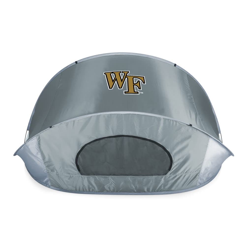 PICNIC TIME NCAA Georgia Tech Yellow Jackets Manta Portable Beach Tent - Pop Up Sun Shelter for Outdoor, Camping, Picnics & Beach Days (Gray with Black Accents)