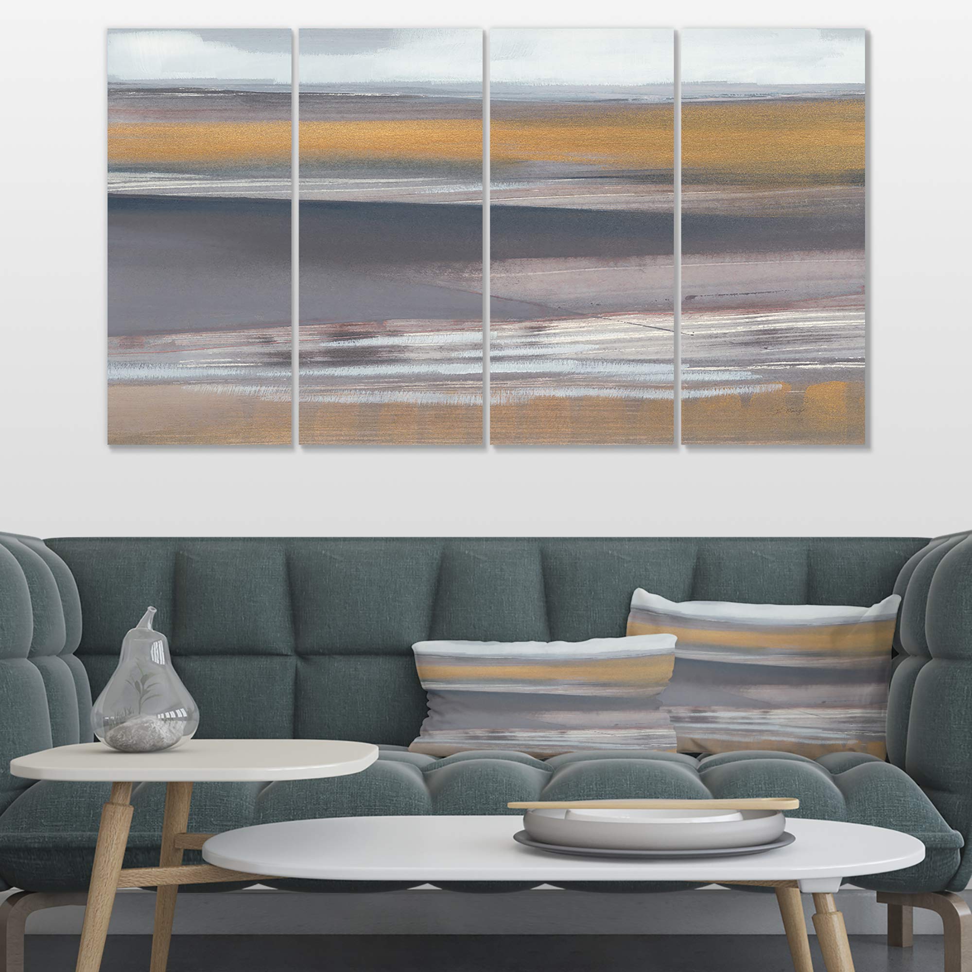 Designart 'Misty Grey Beach' Premium Coastal Canvas Wall Art - Nautical Decor for Living Room, Bedroom & Office
