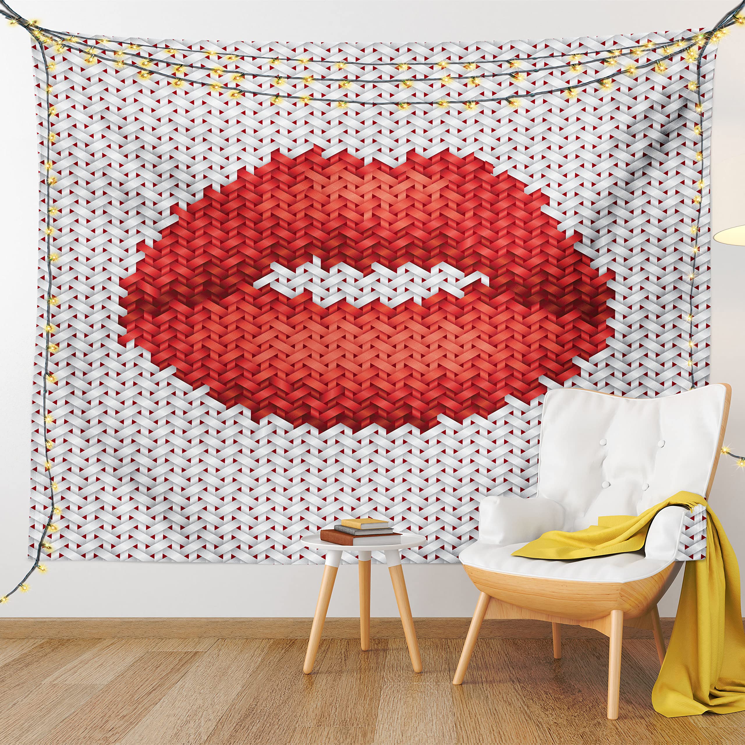 Ambesonne Feminine Tapestry - Twin Size Lips Design for Bedroom Wall Decor