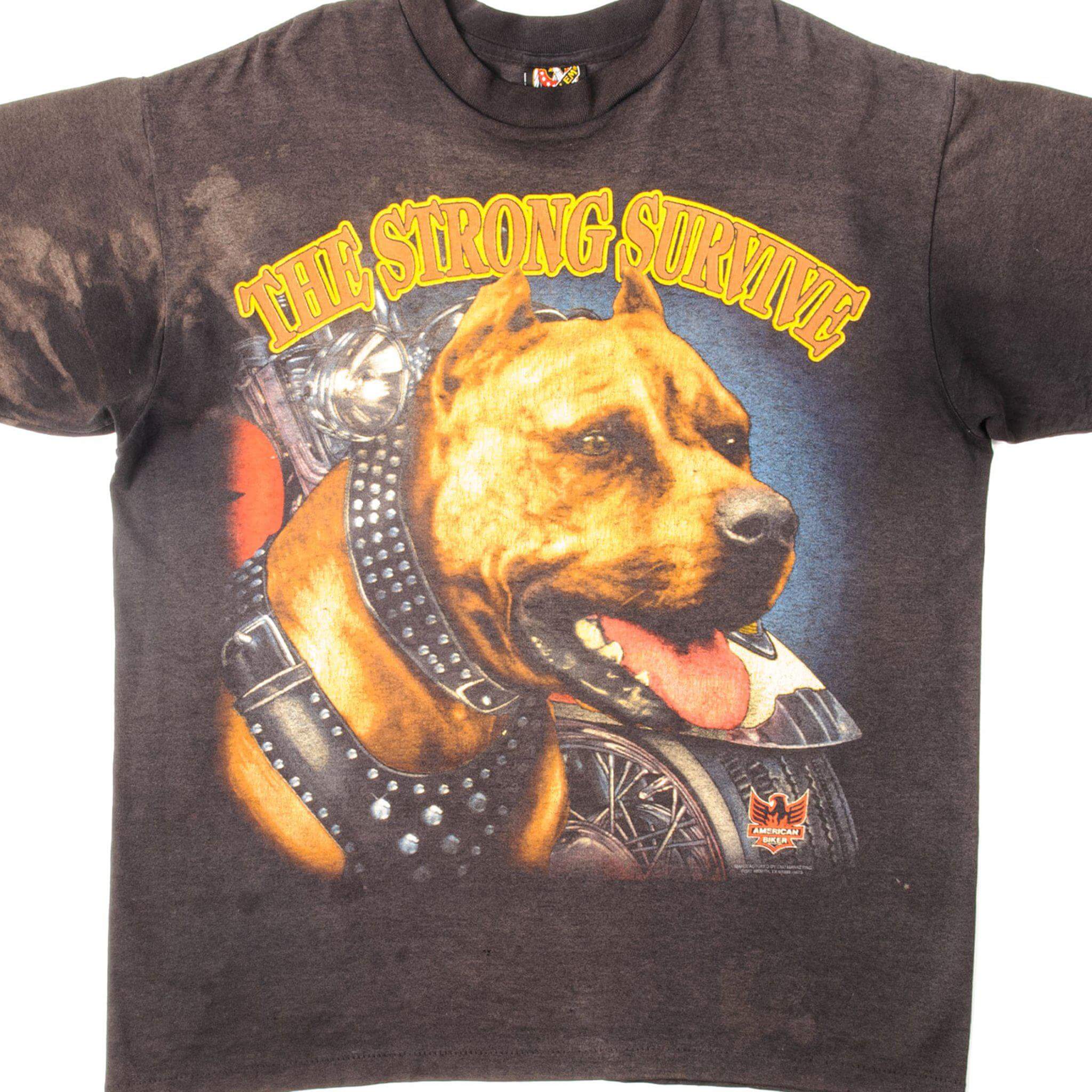 Vintage 3D Emblem American Biker T-Shirt 1993 Retro Motorcycle Tee - XL Size - 100% Cotton Made in USA - Perfect for Biker Rallies, Vintage Fashion & Casual Streetwear