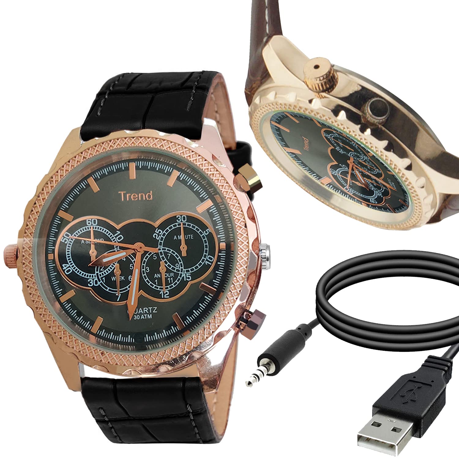 Spy Mission HD Wrist Watch Camera - Portable Surveillance Camcorder with Lens-Shielded Design, 32GB Built-in Memory & Rechargeable Battery for Long Use | Covert Security, Home Monitoring, Undercover Operations