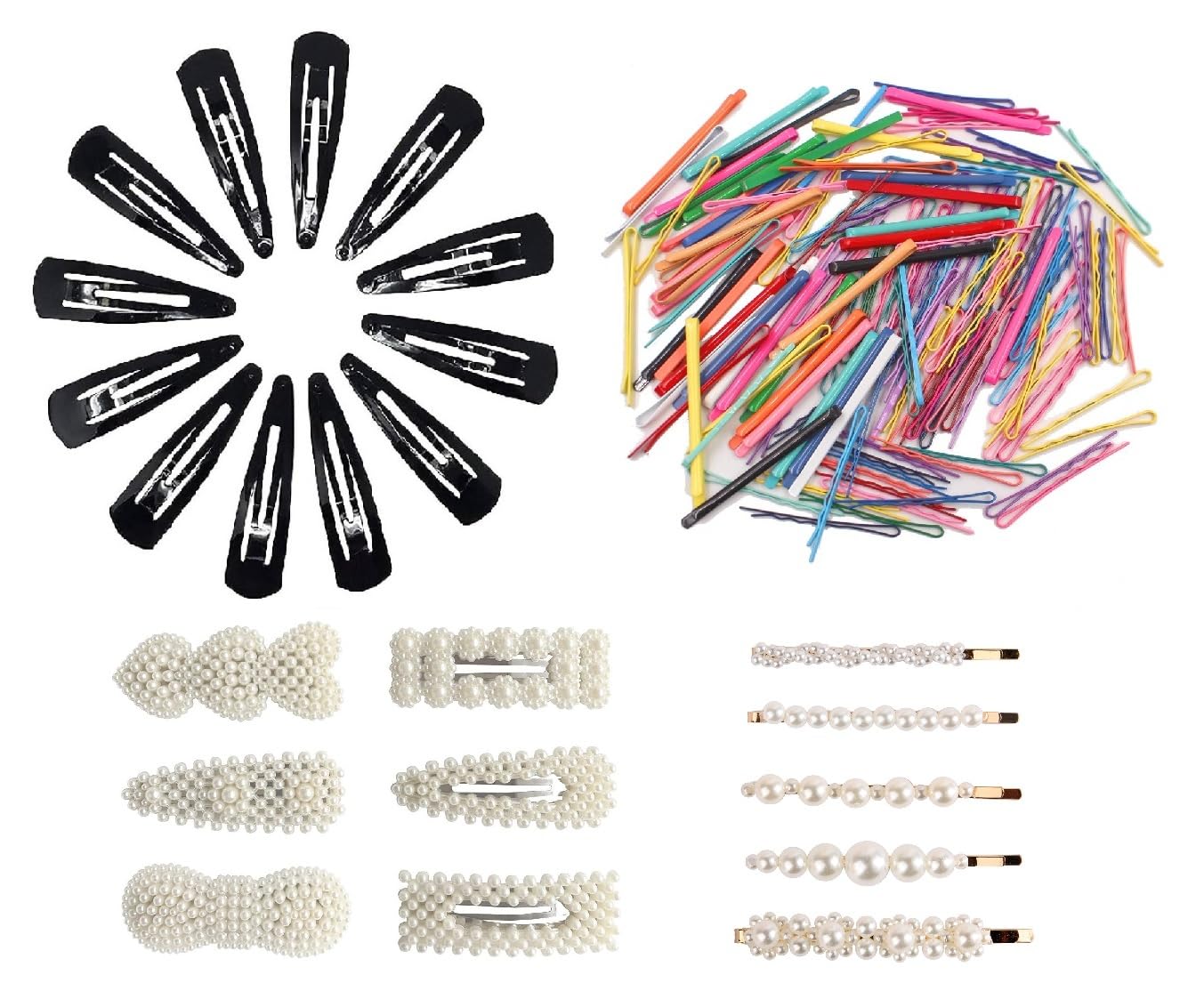 Snowpearl 38-Piece Pearl Hair Accessories Set for Women & Girls - Hair Pins, Clips, Bobby Pins, Tic Tac Clips - Multicolor for Weddings, Parties & Everyday Styling