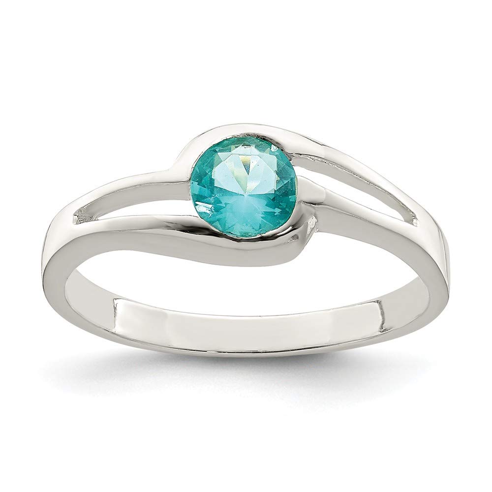 925 Sterling Silver Blue CZ Ring for Anniversary Gifts