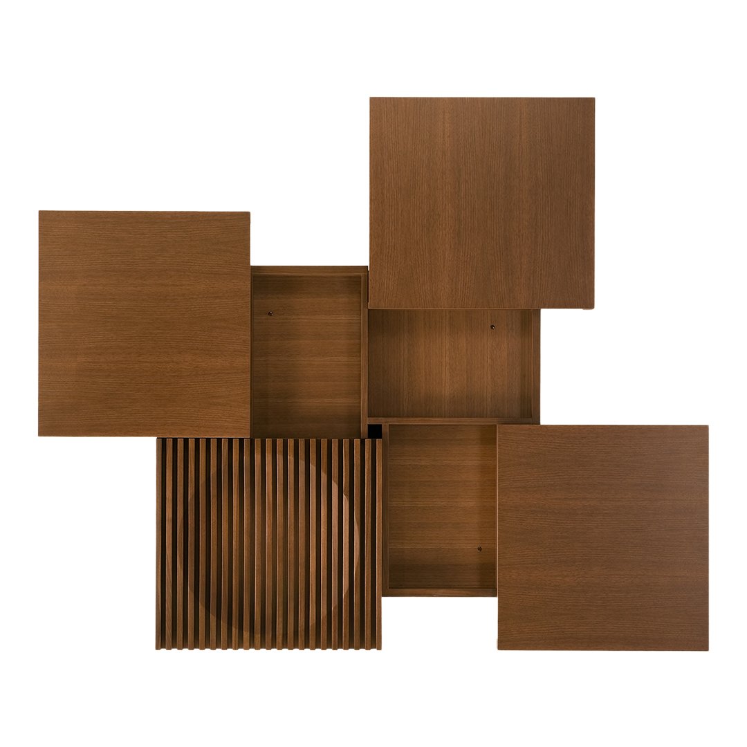 Modern BARRINGER Slide Coffee Table - Mid-Century Design, Solid Wood Top & Metal Frame - Perfect for Living Room, Lounge, or Office Waiting Area