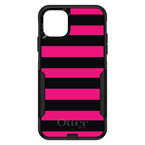 Black & Pink Bold Horizontal Stripes On Black Case