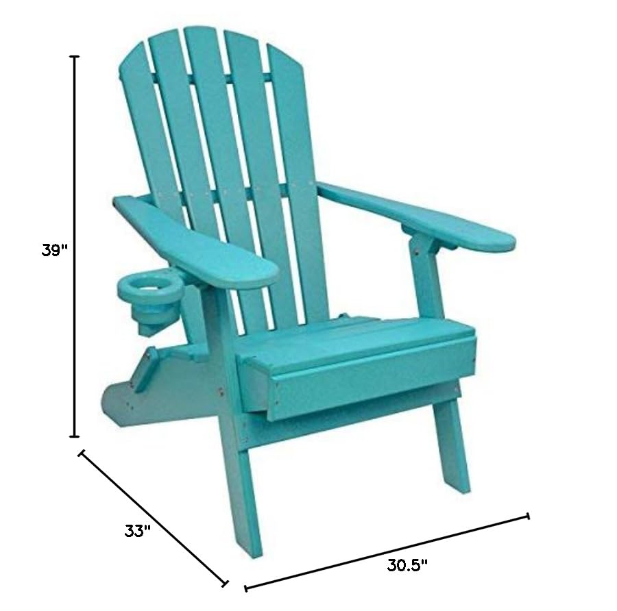Premium Creek Side Adirondack Chair - Weather-Resistant Outdoor Furniture in Aruba Blue - Perfect for Patio, Garden, and Lakeside Relaxation