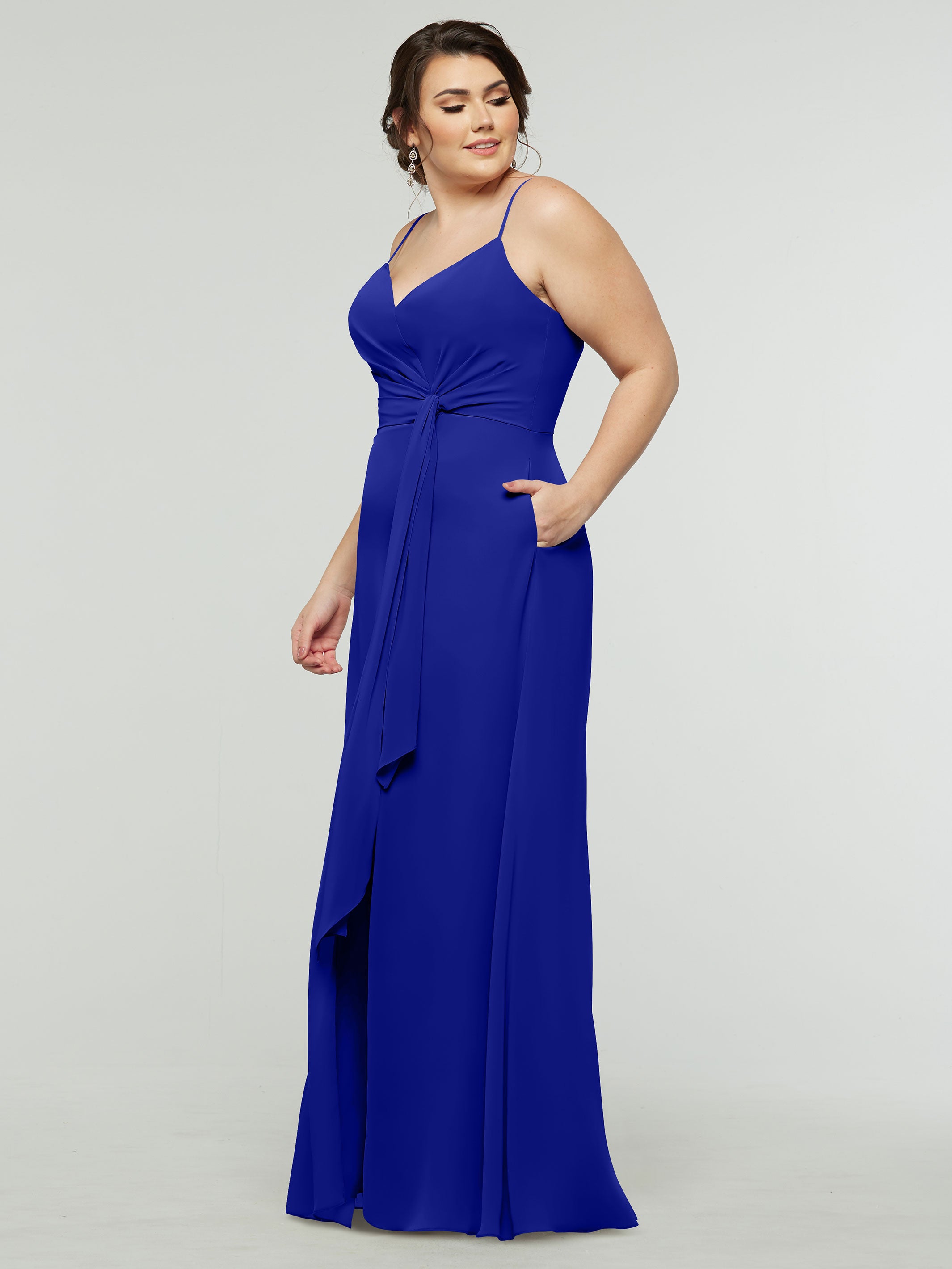 Elegant 80182 Chiffon A-Line Bridesmaid Dress with V-Neck & Spaghetti Straps - Perfect for Weddings, Formal Events & Special Occasions