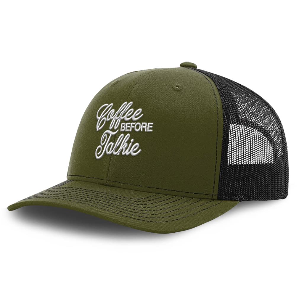 Custom Richardson Trucker Hat - Coffee Before Talkie Polyester Baseball Cap for Men & Women | Perfect for Outdoor Activities, Sports, and Casual Wear