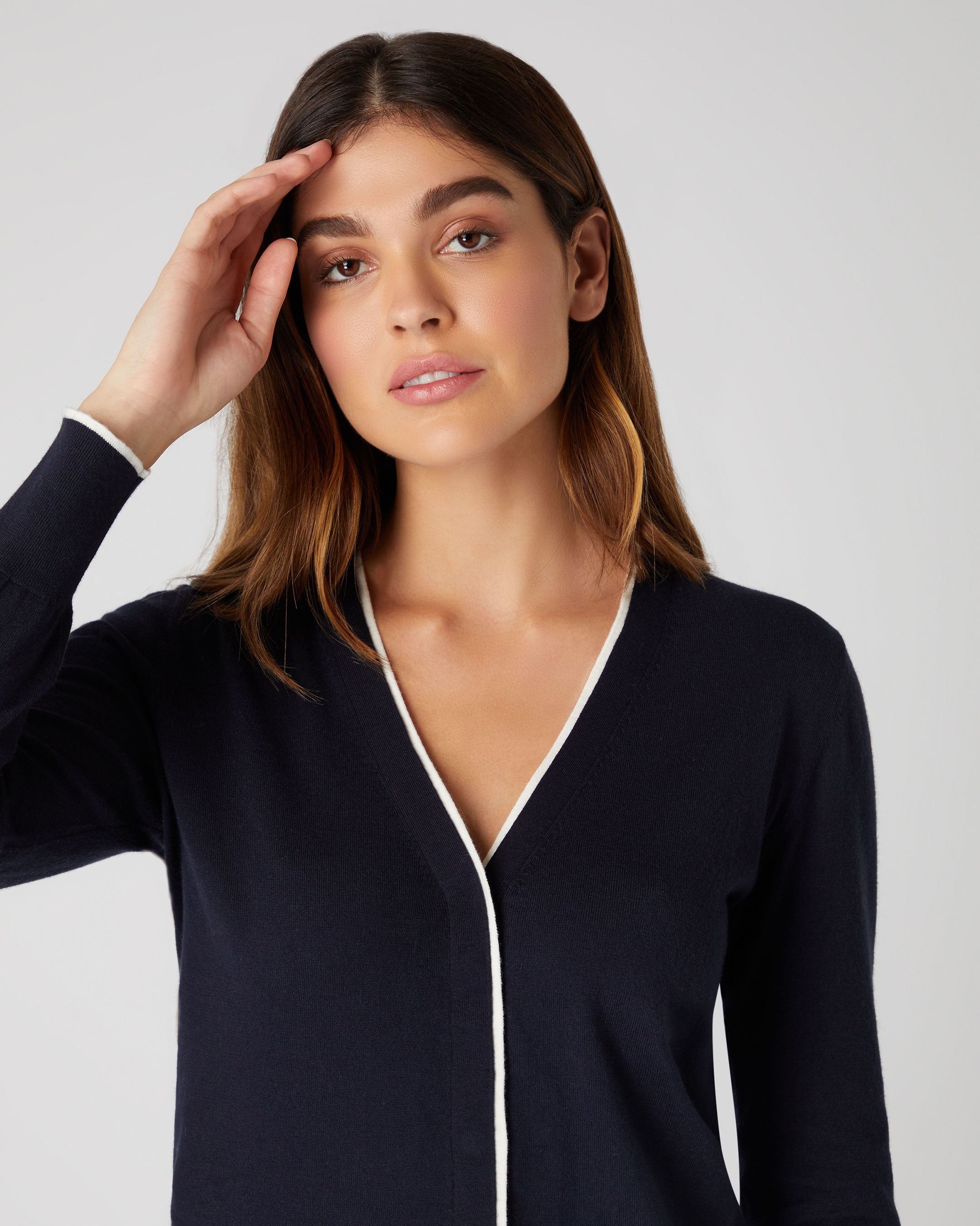 Soft Women's Cotton Cashmere Cardigan Sweater - Navy Blue Wrap for Fall & Winter | Cozy Office Wear & Casual Outfits