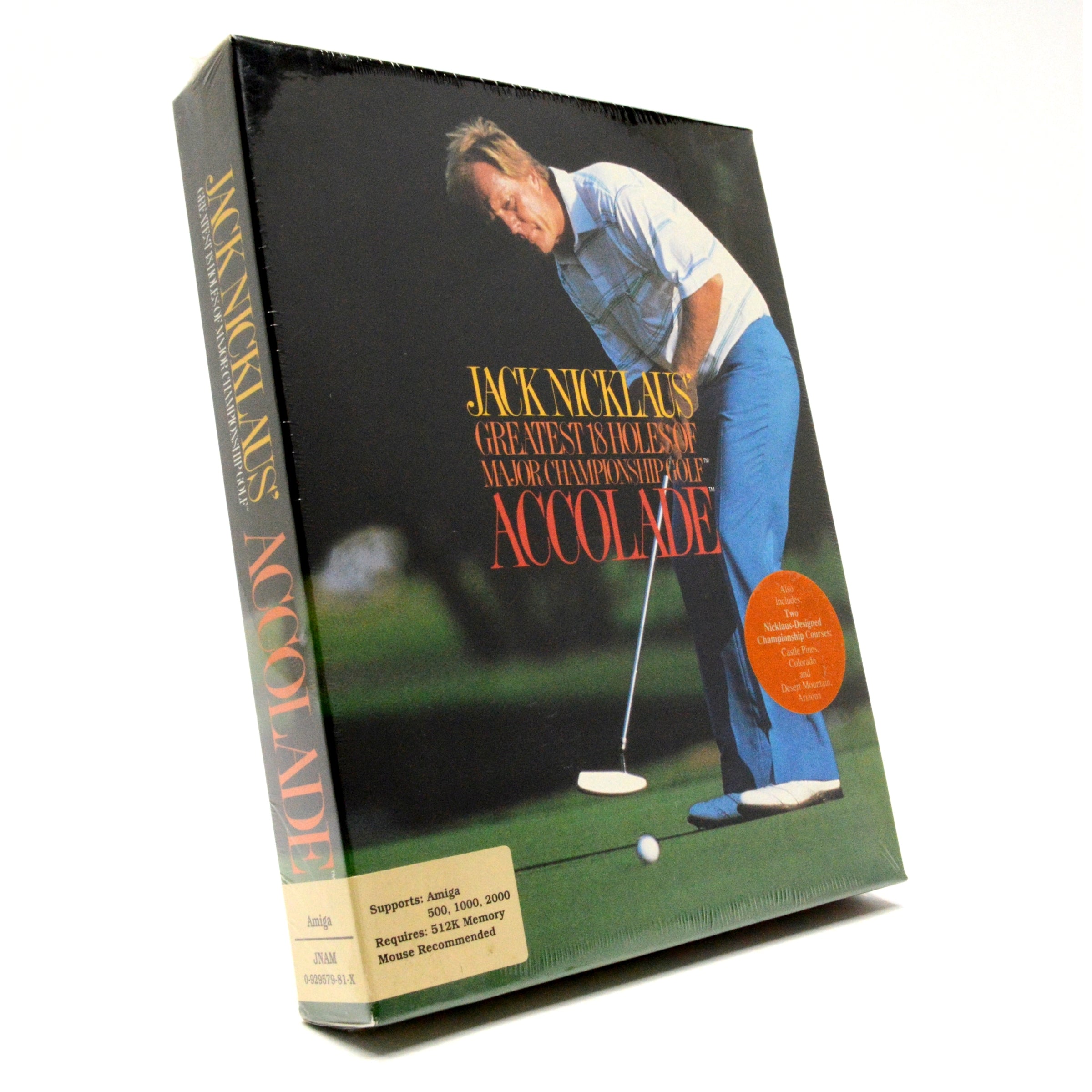 New & Sealed AMIGA 512K Jack Nicklaus Greatest 18 Holes of Golf Computer Game - Vintage PC Sports Simulation for Retro Gaming Enthusiasts