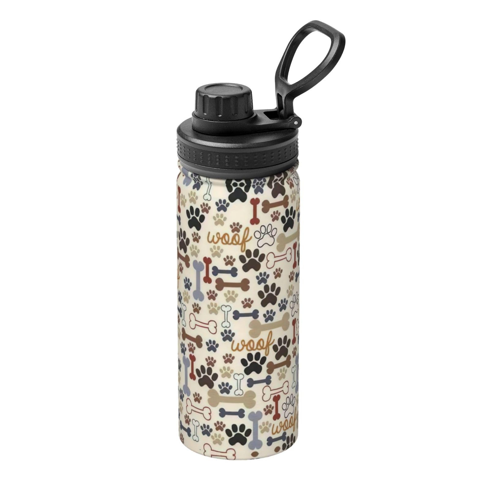 HJLUUFT Stainless Steel 304 Double-Layer Insulated Dog Paw Water Bottle - 510ml Leak-Proof Thermos for Outdoor Sports, Hiking, Camping & Travel with Pets