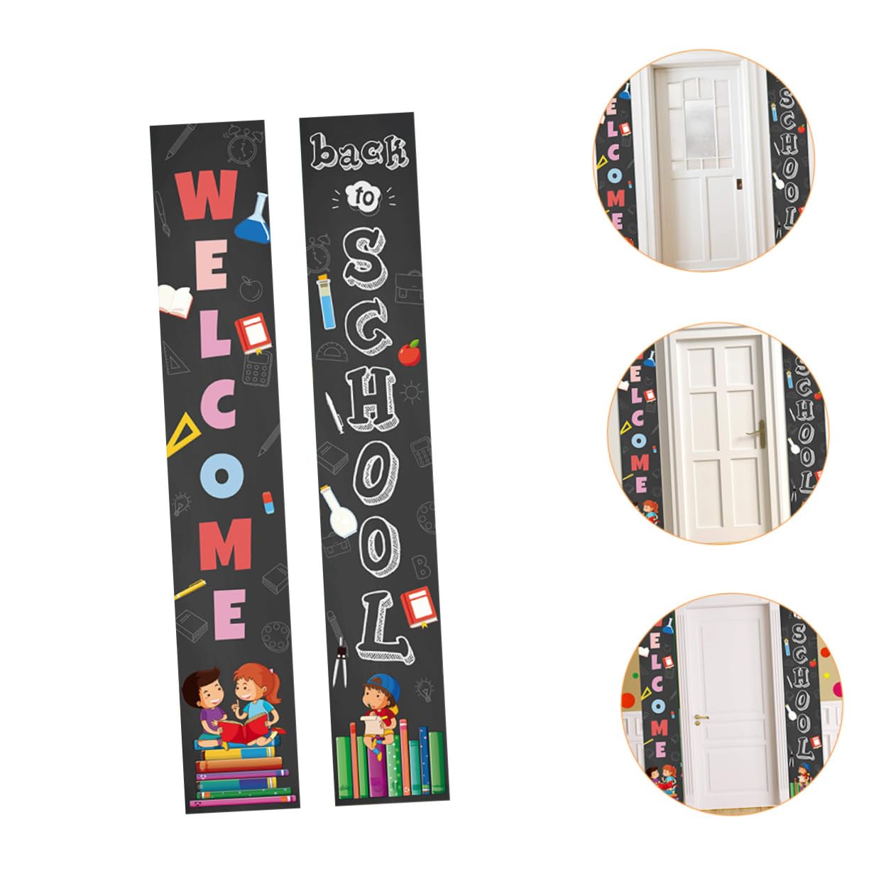 RORPOIR 1 Pair Curtain Emblems - Elegant Office & School Decor, Welcome Sign for Back to School Season, Perfect for Classroom, Campus, and Home Decorations