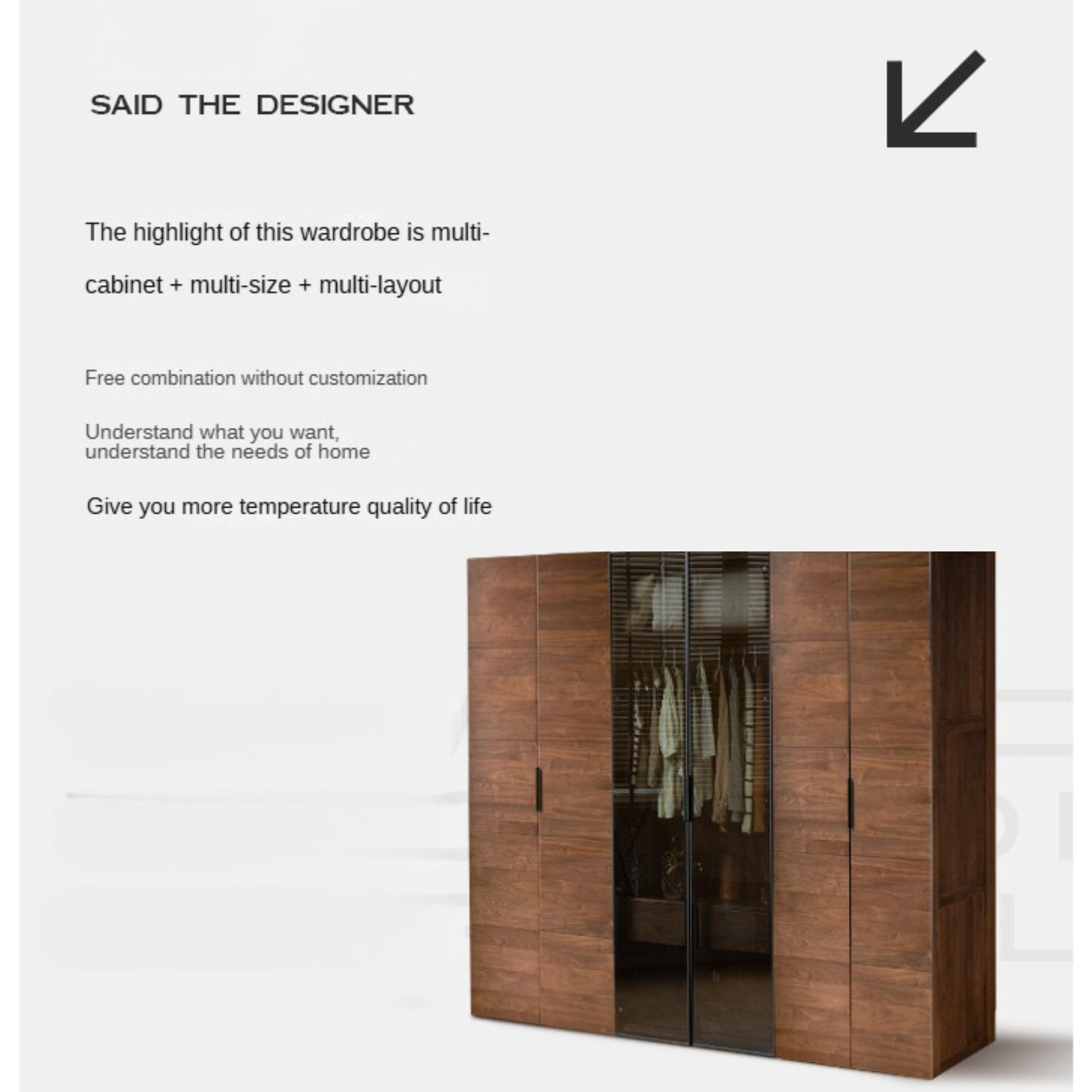 Premium Black Walnut Solid Wood Wardrobe & Storage Cabinet - Spacious Closet Organizer for Bedroom, Living Room, and Office