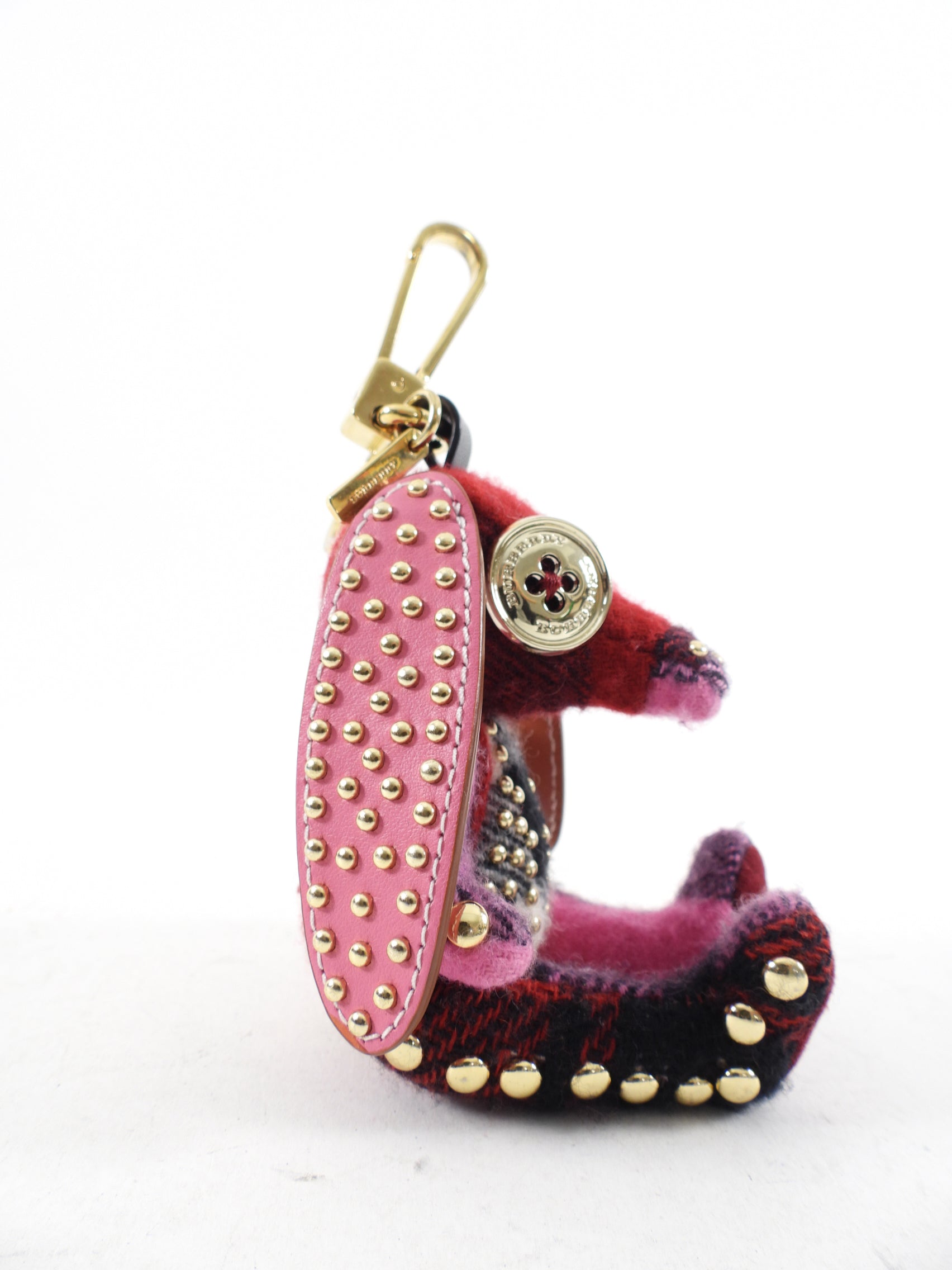 Burberry Red Plaid Knit Rabbit Bag Charm - Luxury Designer Keychain for Handbags & Backpacks | Perfect Gift for Fashion Lovers & Collectors | Ideal for Everyday Use, Travel & Special Occasions