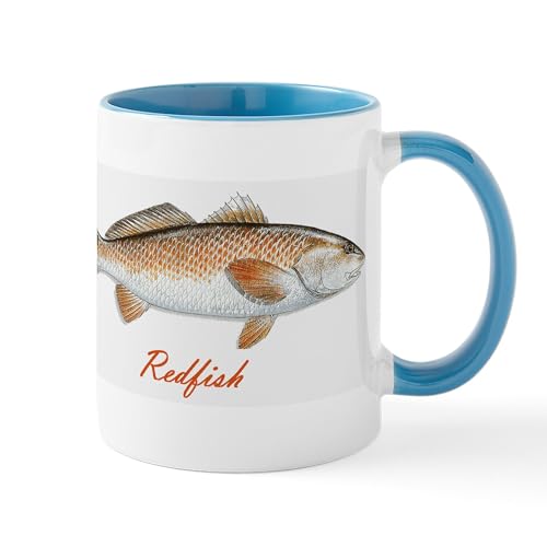 White/Blue Inside - Red Fish Mug