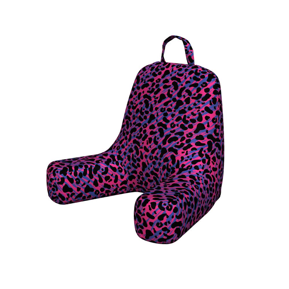 Ambesonne Jungle Reading Pillow Cover - 80s Vintage Leopard Print with Tiger Savannah Design | Soft Fabric Unstuffed Bed Rest Case | Royal Blue & Hot Pink | Perfect for Reading, Lounging & Home Decor