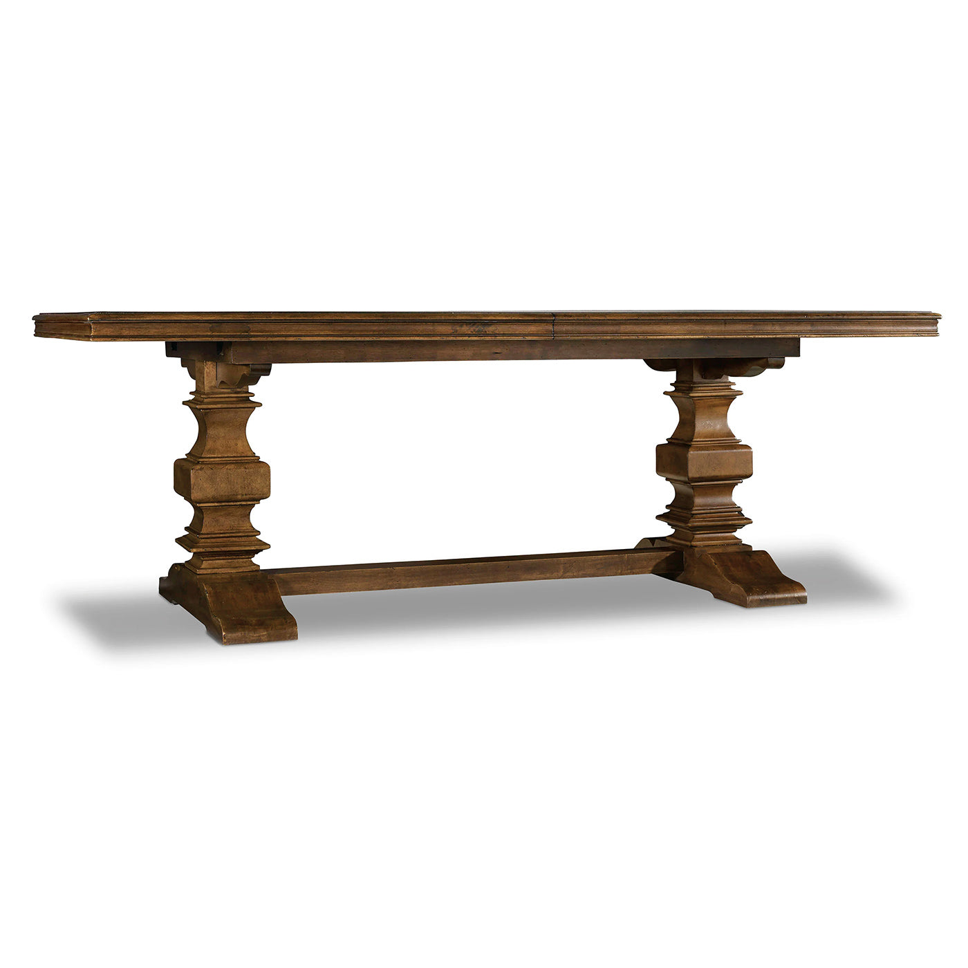 Hooker Furniture Archivist Trestle Dining Table with 2 Extendable 18-Inch Leaves - Solid Wood Farmhouse Style for Dining Room, Kitchen, or Office