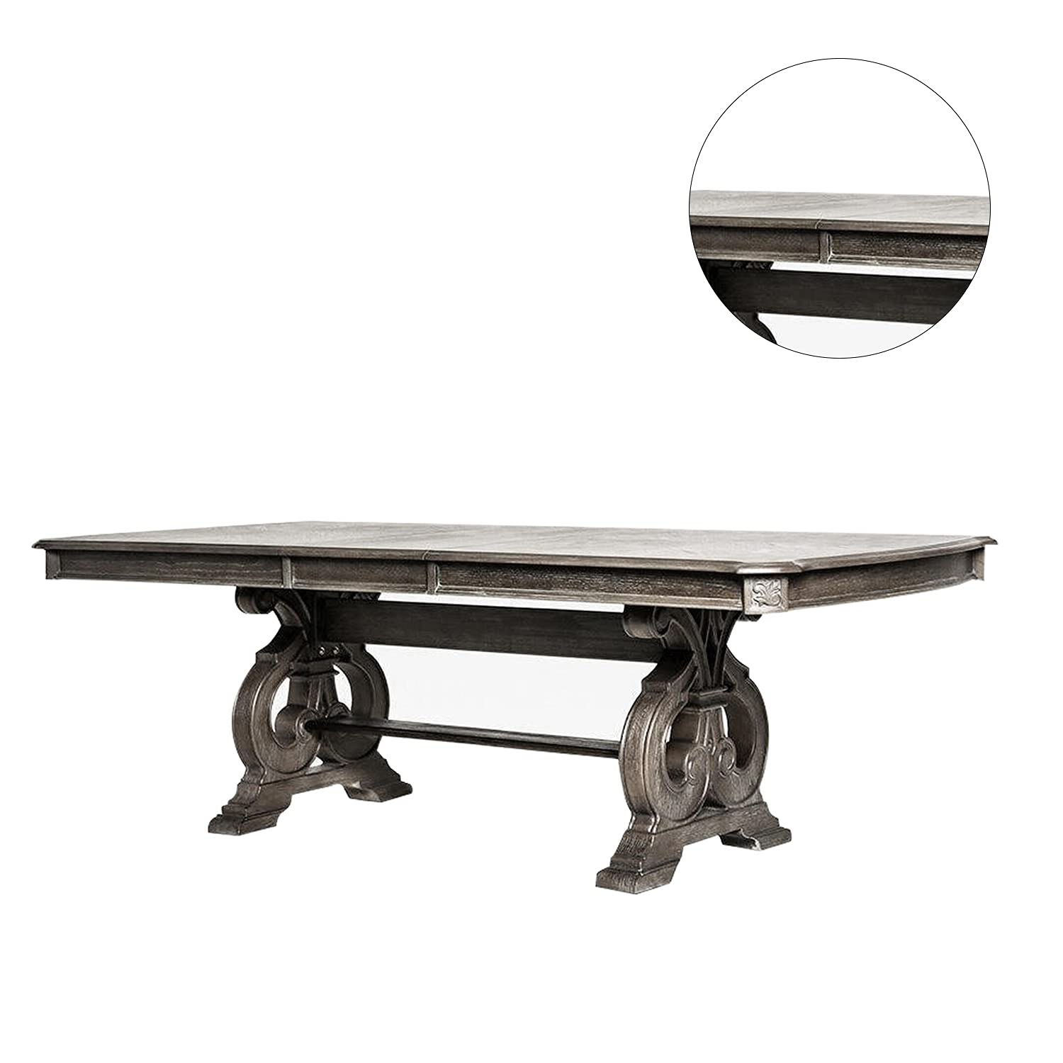 Simple Relax SR03CM3150T-TABLE Rustic Natural Tone Dining Table - Perfect for Farmhouse, Cottage & Country Style Dining Rooms