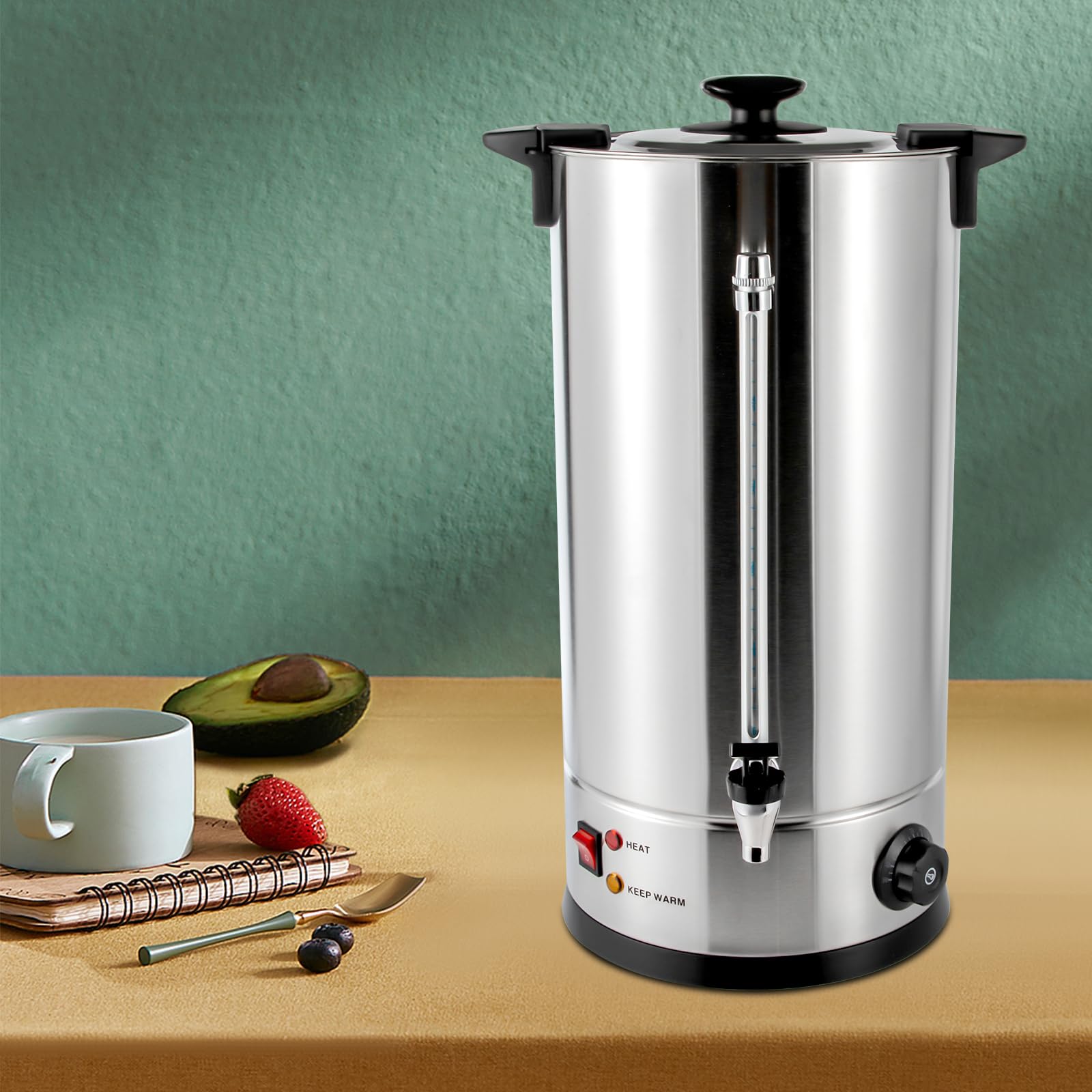 15L/3.96Gal Commercial Stainless Steel Coffee Urn with Faucet - Adjustable Temperature (86-230°F) Electric Hot Beverage Dispenser for Home, Office, Party & Catering - Perfect for Large Gatherings, Events and Hospitality Use
