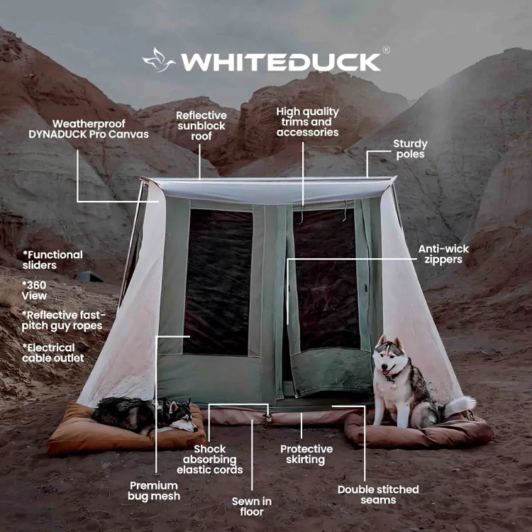 10'x10' Prota Canvas Tent - Heavy Duty Waterproof Camping Tent for Outdoor Adventures, Hiking, and Backpacking
