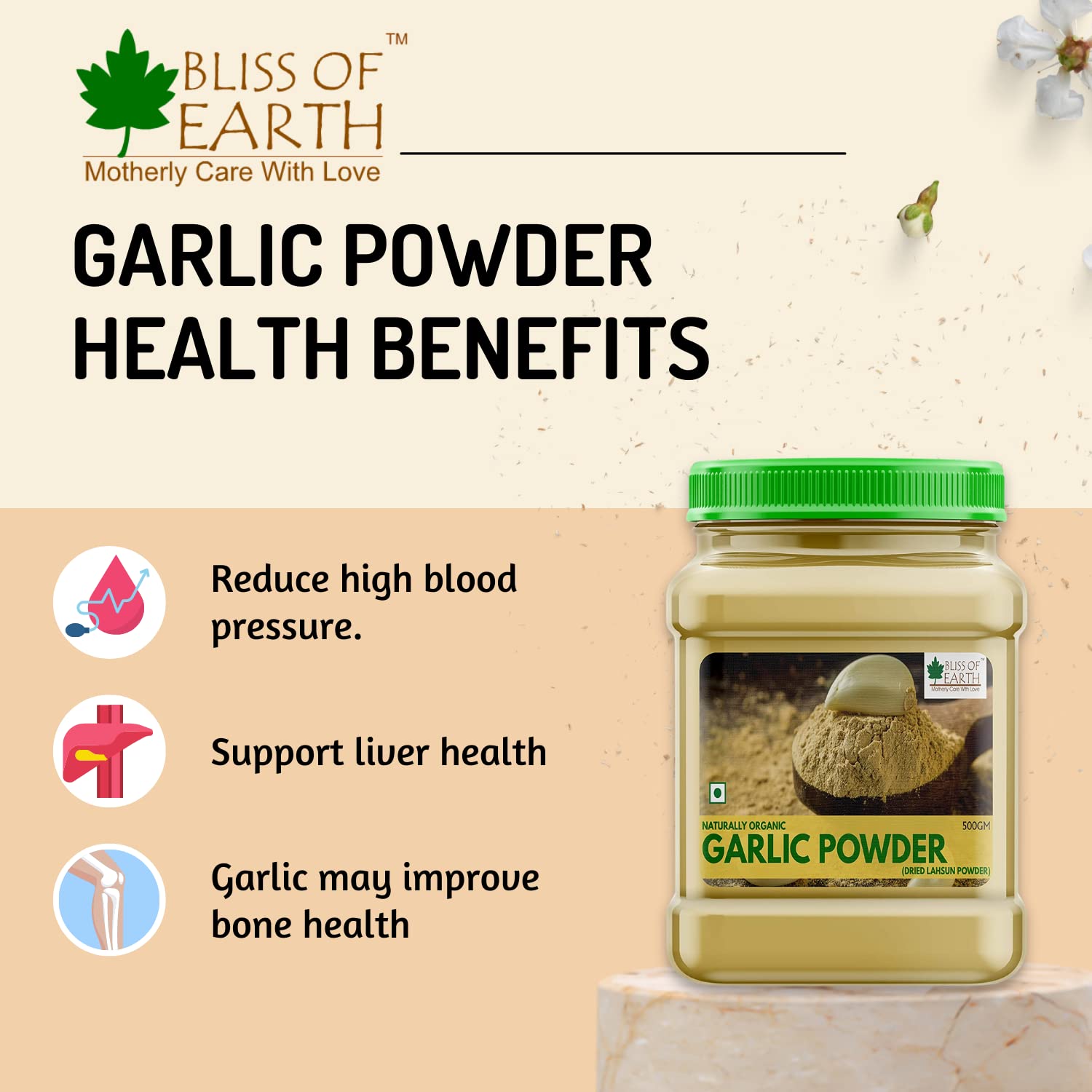 Organic Garlic Powder 500g - All Natural, Dried for Cooking | Perfect for Seasoning, Sauces & Homemade Spice Blends