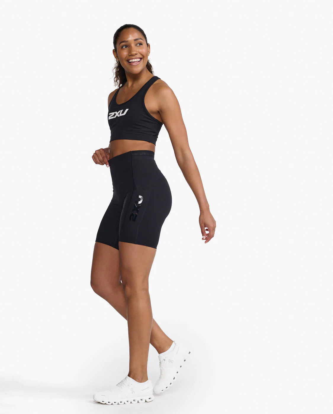 Form Stash High Rise Bike Shorts - Black | Women's Workout & Cycling Shorts for Running, Yoga & Gym