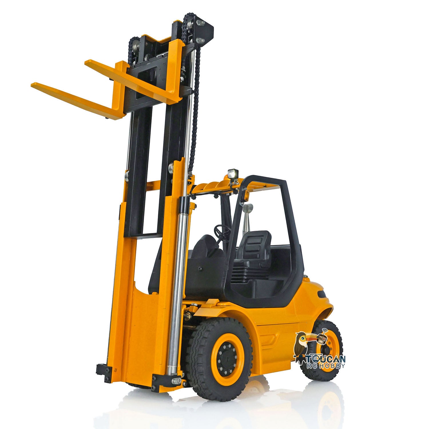 1/14 Scale Metal LESU Assembled & Painted RC Forklift Truck - RTR with Light, Sound, Motor, Servo & ESC - Includes Flysky FS Transmitter & Receiver - Perfect for Indoor/Outdoor RC Hobby, Construction Site Play & Collectors Display